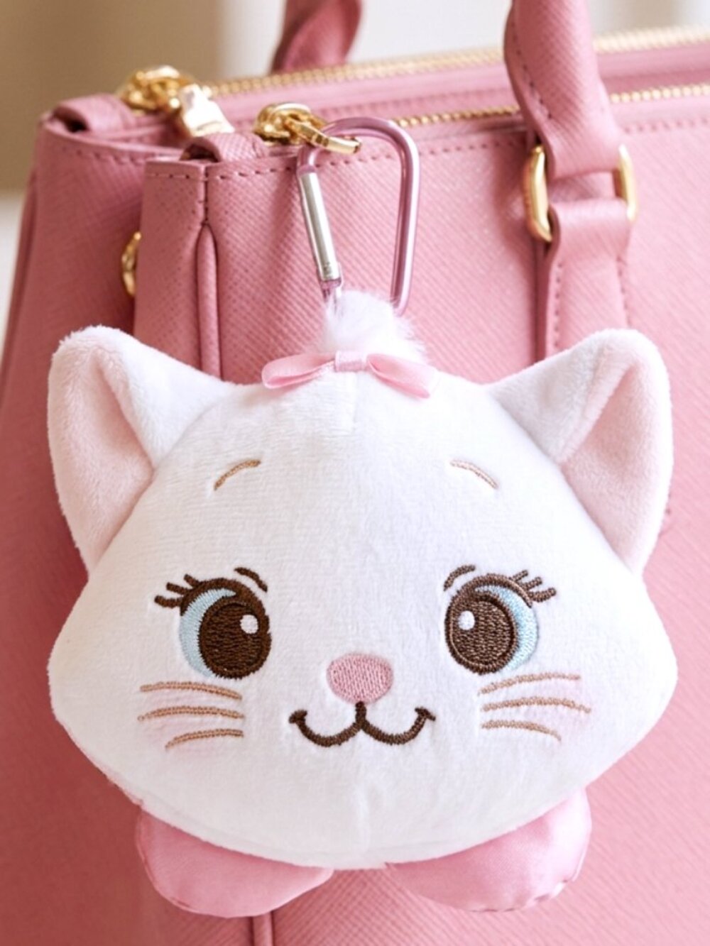 NEW Disney Aristocats Marie Big Face Plush Mascot Carabiner - Picture 2 of 3